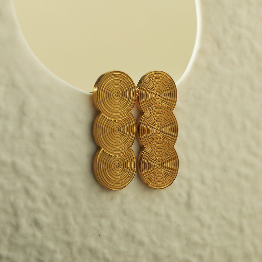 HAZEL: Trio of Discs Stud Earrings