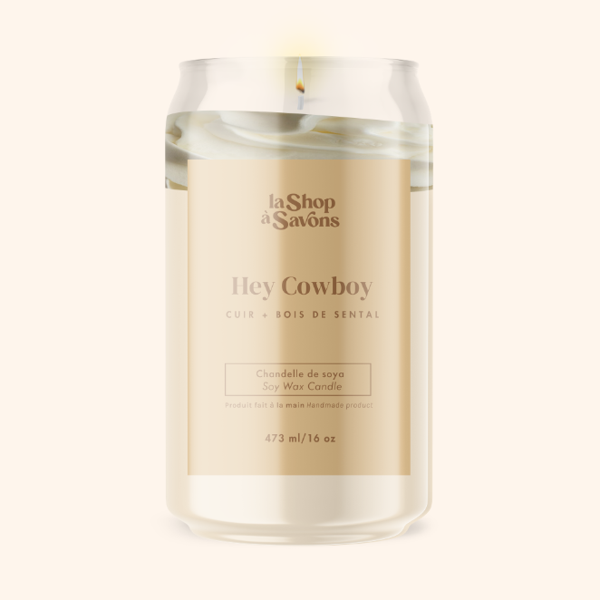 Chandelle de soya 16 oz - Hey Cowboy