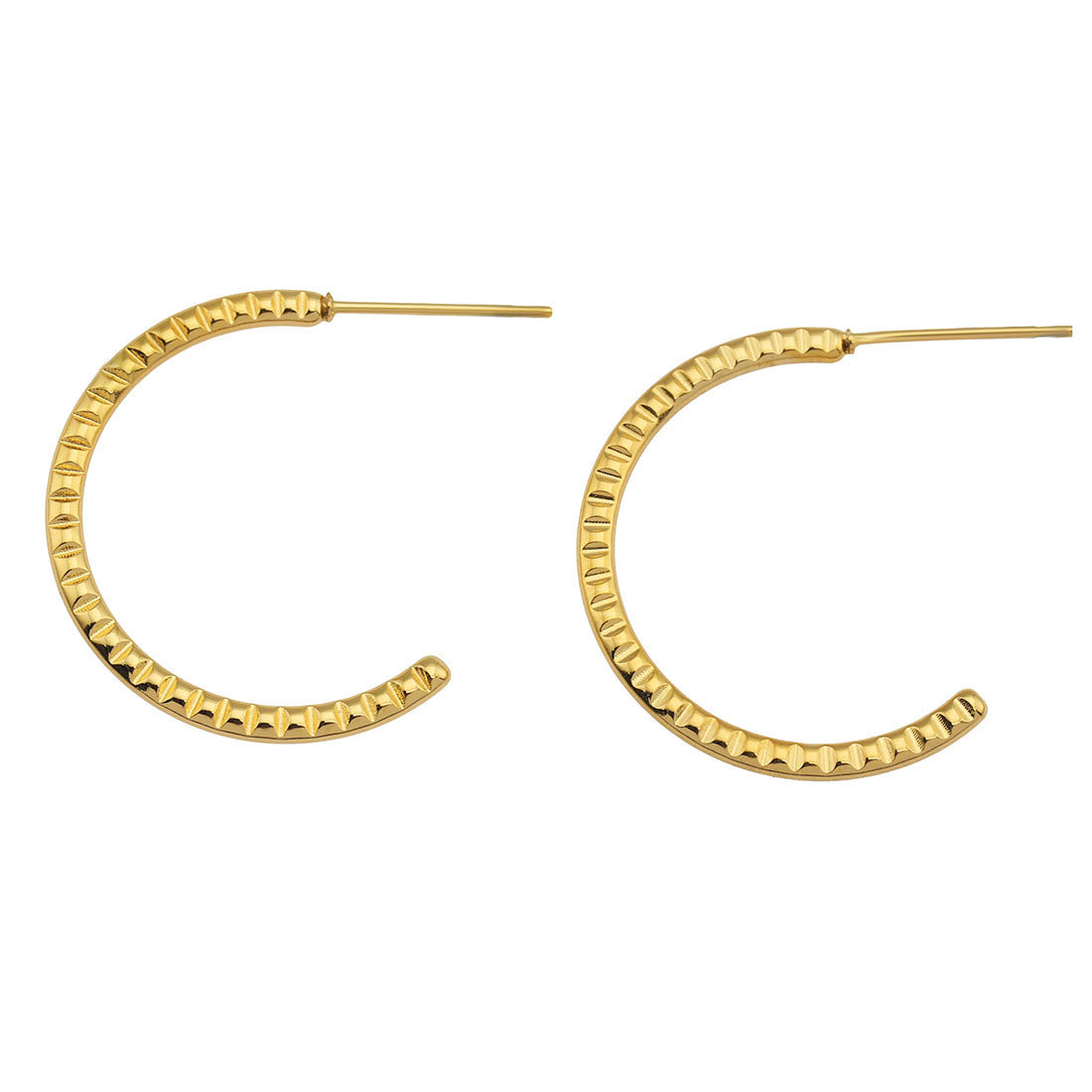 HOLLY: Textured Gold Hoop Earrings