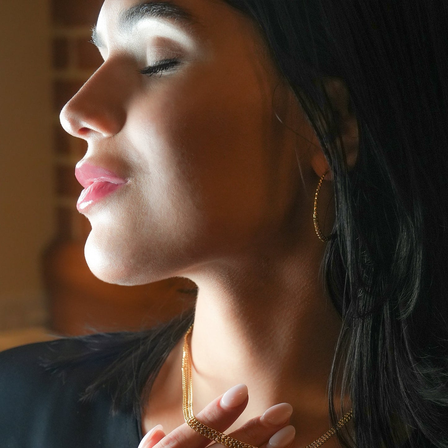 HOSHIKA: Variable Textured Beaded Hoop Earrings