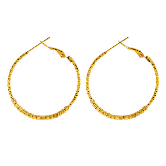 HOSHIKA: Variable Textured Beaded Hoop Earrings