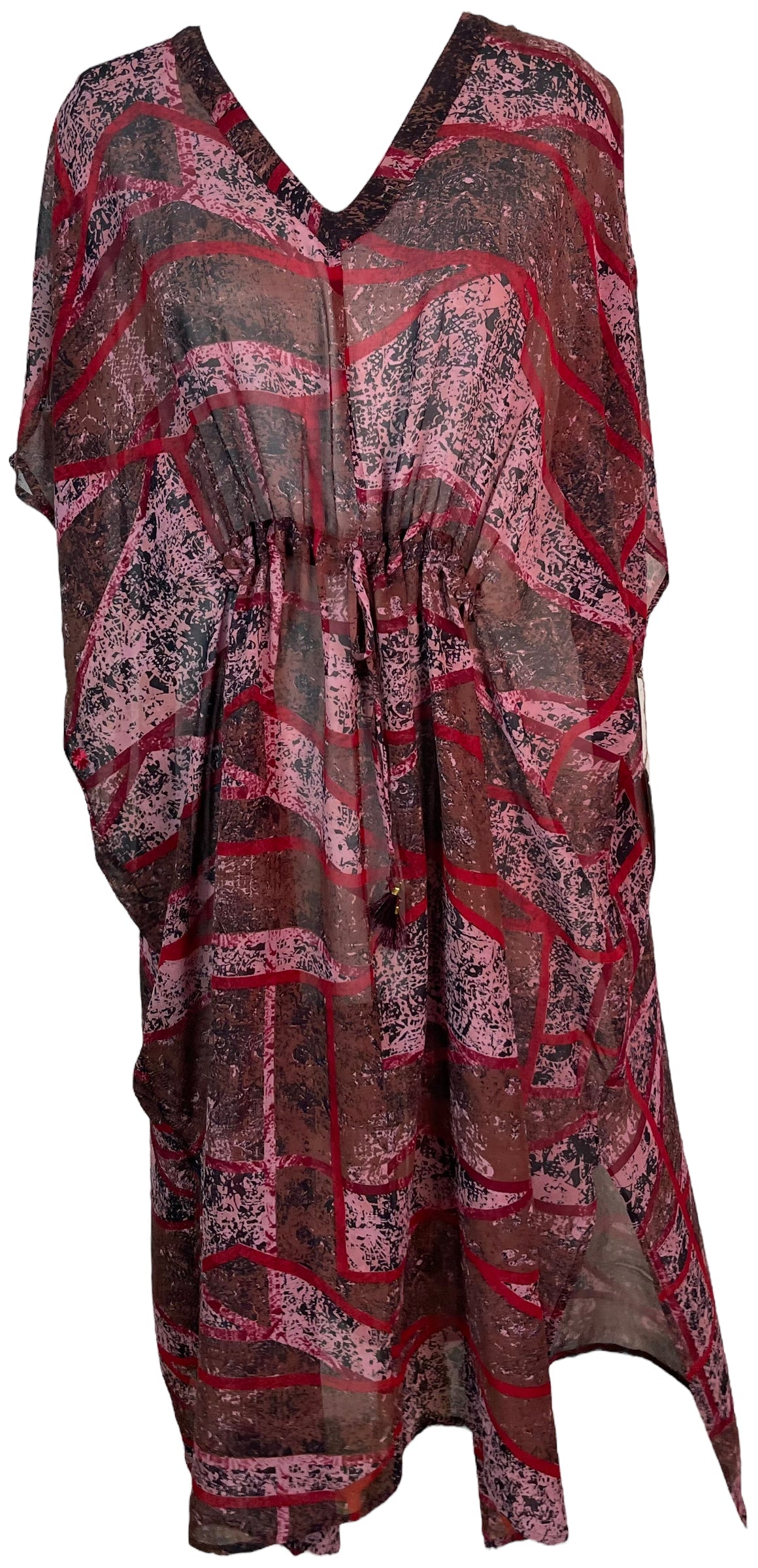 PRG6357 Sheer Avatar Pure Silk Maxi Kaftan