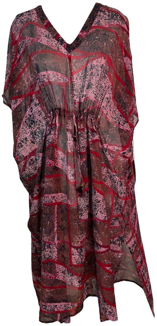 PRG6357 Sheer Avatar Pure Silk Maxi Kaftan