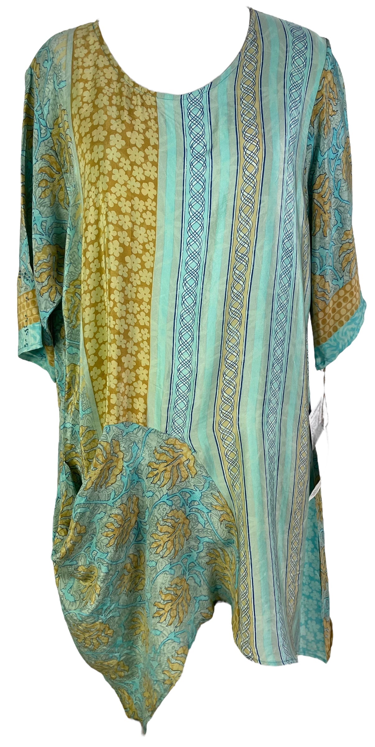PRC6536 Avatar Pure Silk Self Pocket Tunic Dress