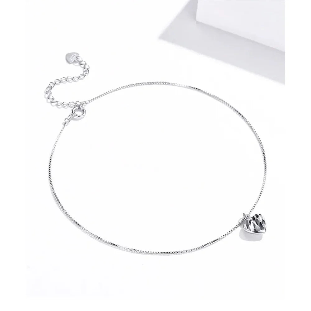 Simple Essential Bead Link Anklets - 925 Sterling Silver Bracelet For Foot Jewelry