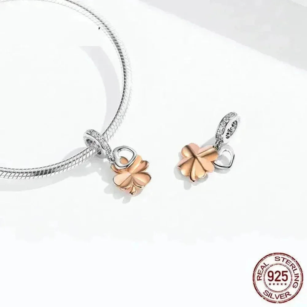 925 Sterling Silver Gardon Lucky Clover Charm - Scc1238