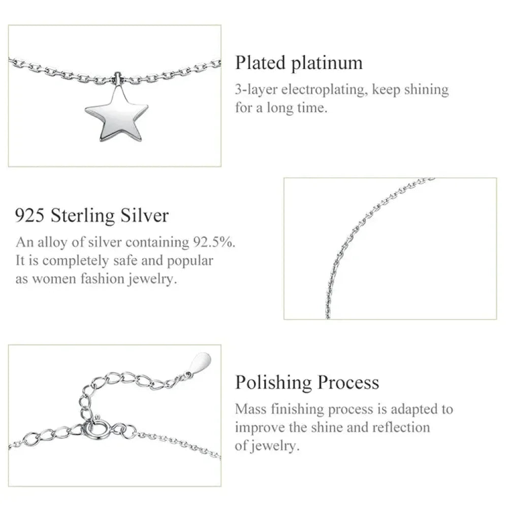 Simple Essential Bead Link Anklets - 925 Sterling Silver Bracelet For Foot Jewelry