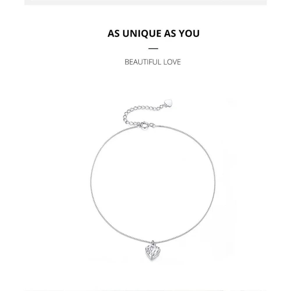 Simple Essential Bead Link Anklets - 925 Sterling Silver Bracelet For Foot Jewelry