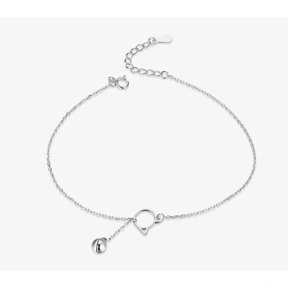 Simple Essential Bead Link Anklets - 925 Sterling Silver Bracelet For Foot Jewelry