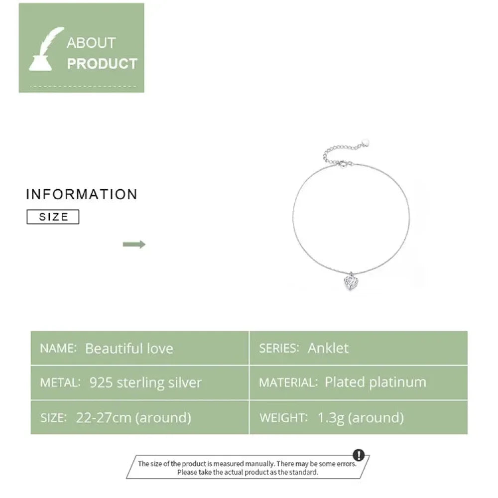 Simple Essential Bead Link Anklets - 925 Sterling Silver Bracelet For Foot Jewelry