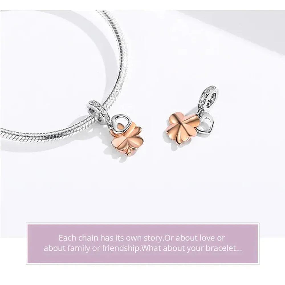 925 Sterling Silver Gardon Lucky Clover Charm - Scc1238