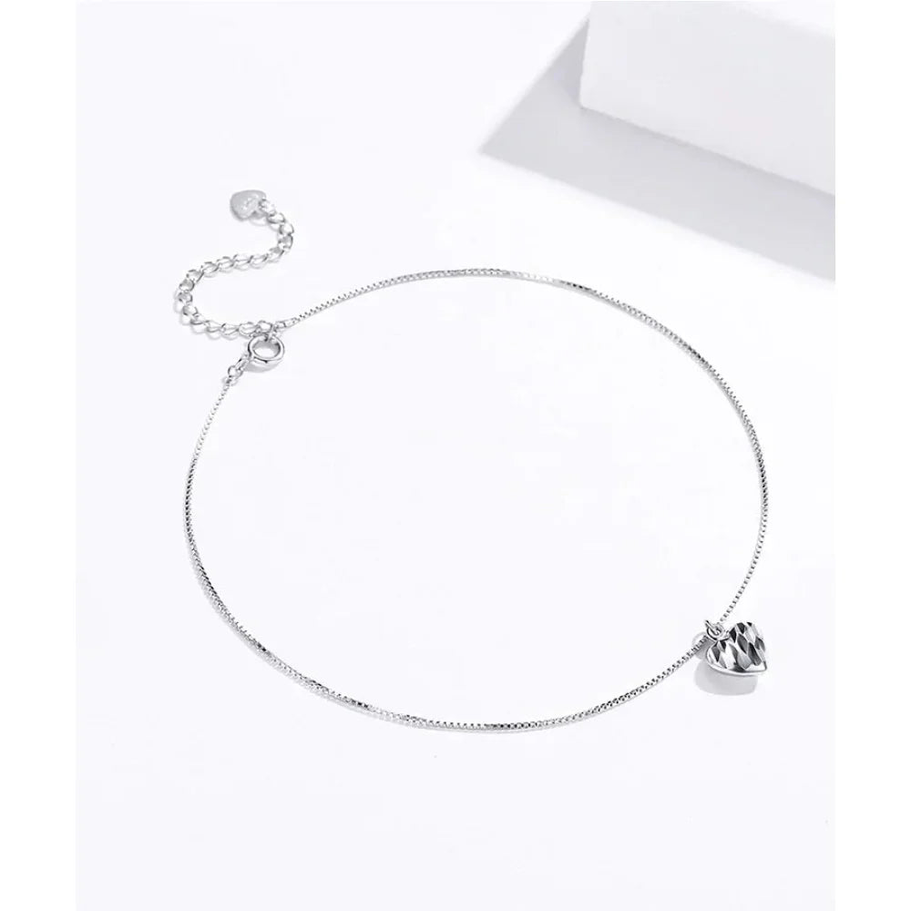 Simple Essential Bead Link Anklets - 925 Sterling Silver Bracelet For Foot Jewelry
