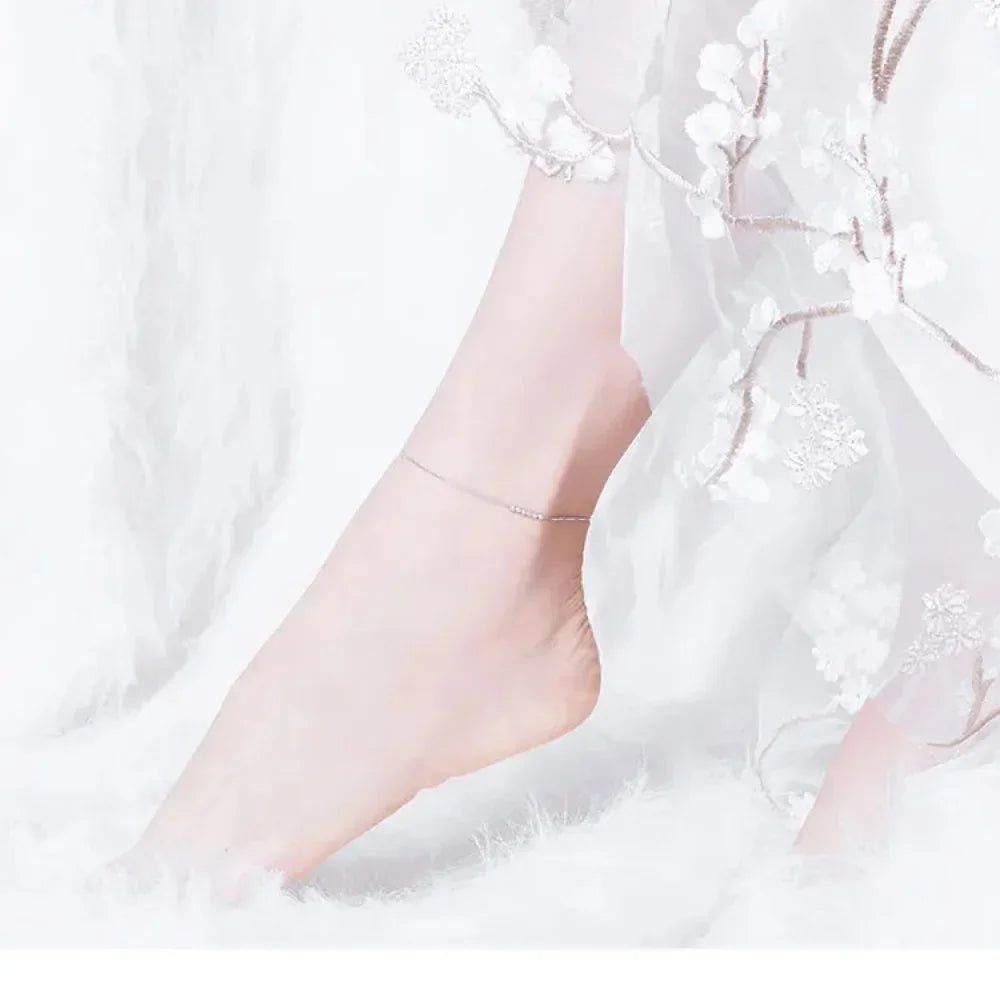 925 Sterling Silver Beaded Anklets - Timeless Elegance For Your Ankle