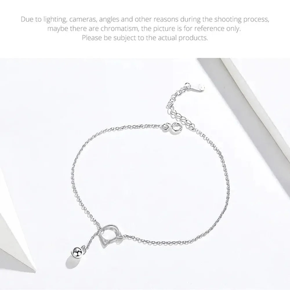 Simple Essential Bead Link Anklets - 925 Sterling Silver Bracelet For Foot Jewelry