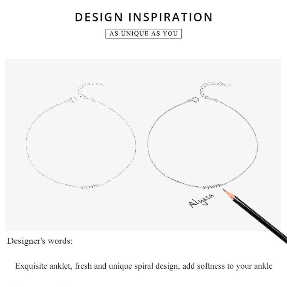 925 Sterling Silver Beaded Anklets - Timeless Elegance For Your Ankle