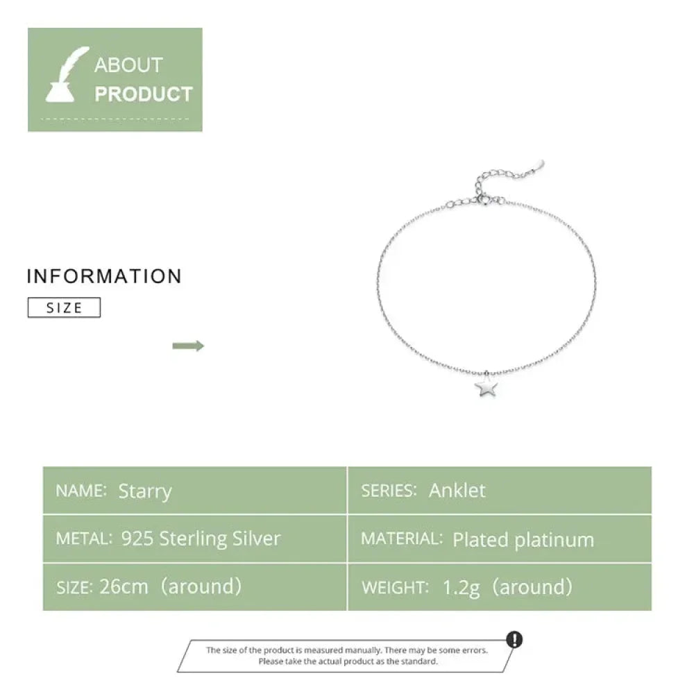 Simple Essential Bead Link Anklets - 925 Sterling Silver Bracelet For Foot Jewelry