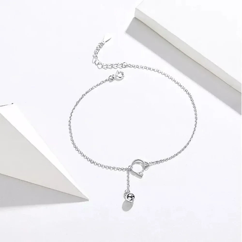 Simple Essential Bead Link Anklets - 925 Sterling Silver Bracelet For Foot Jewelry