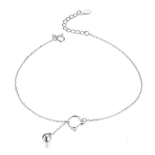 Elegant 925 Sterling Silver Bell And Cat Anklet For Women - Sct003