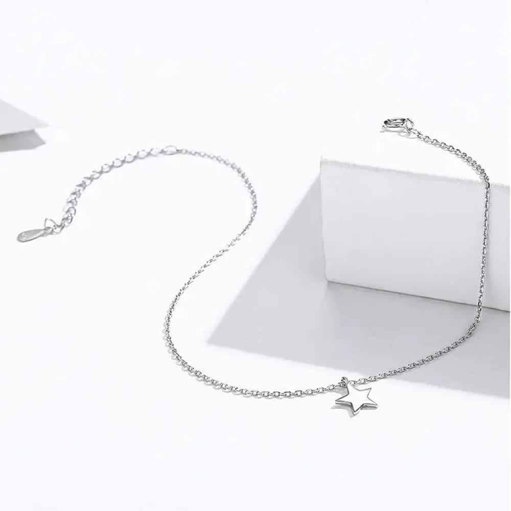 Simple Essential Bead Link Anklets - 925 Sterling Silver Bracelet For Foot Jewelry