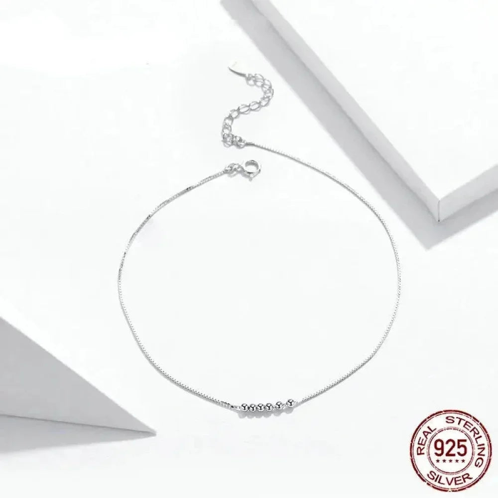 925 Sterling Silver Beaded Anklets - Timeless Elegance For Your Ankle