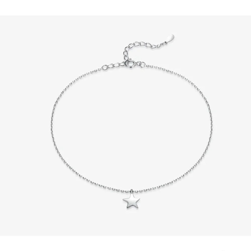 Simple Essential Bead Link Anklets - 925 Sterling Silver Bracelet For Foot Jewelry