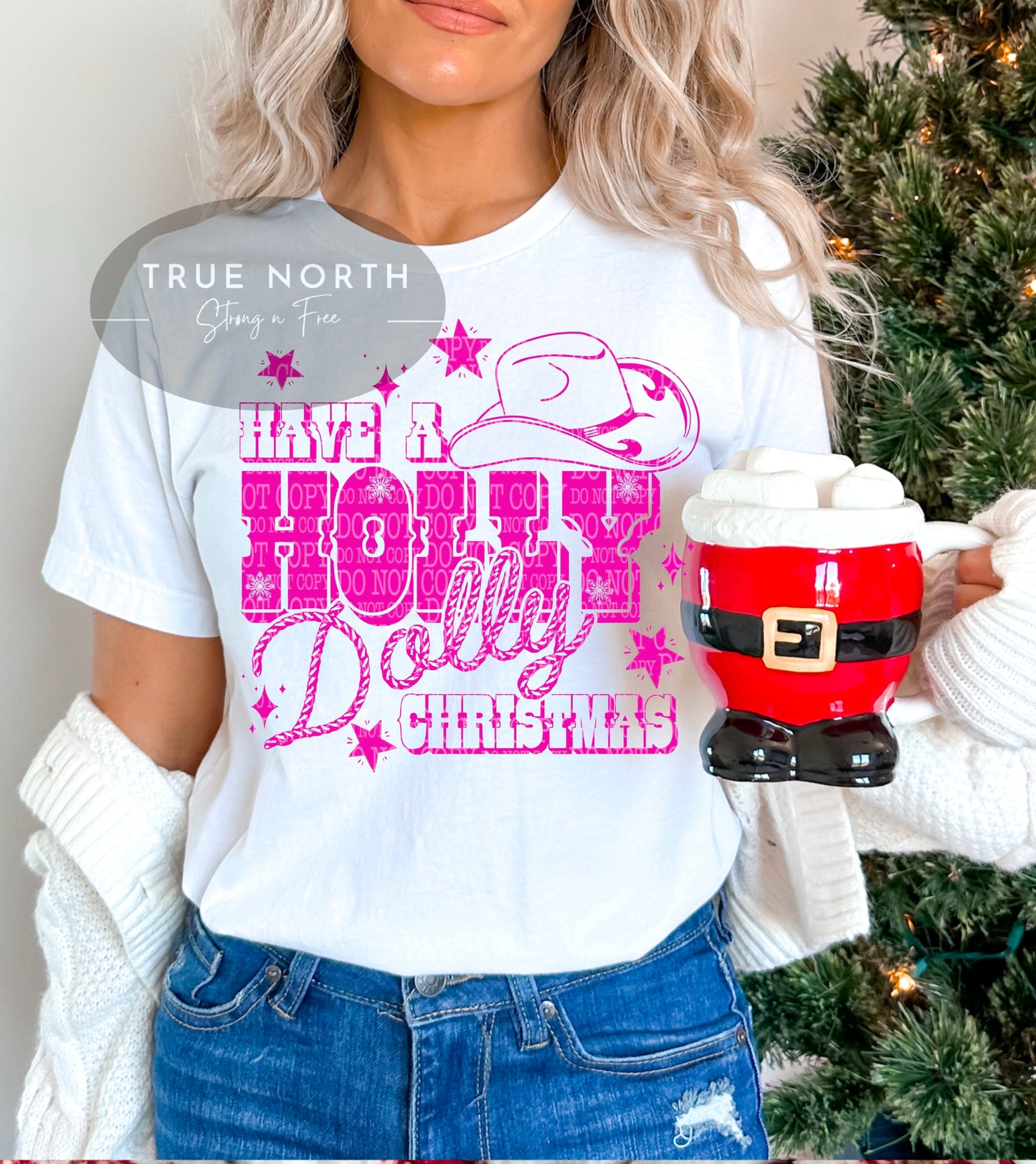 Christmas Dolly Sweatshirt or T-Shirt - Cozy and Festive Holiday Apparel .