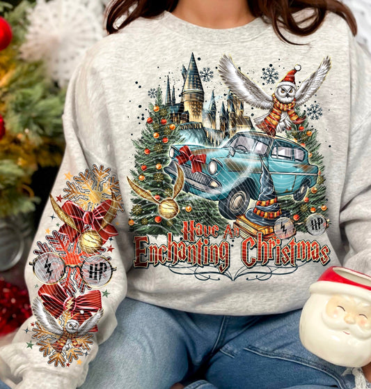 Sweatshirt Or T-Shirt Or Hoodie  Christmas Have An Enchanting Christmas Hair P