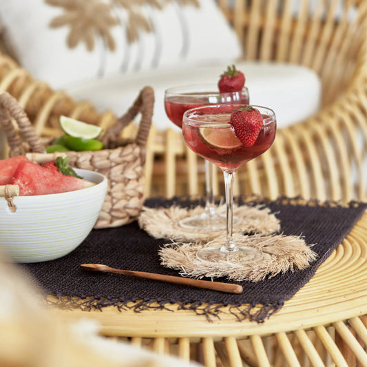 Le Sous-Verre Fringe Raffia - Naturel