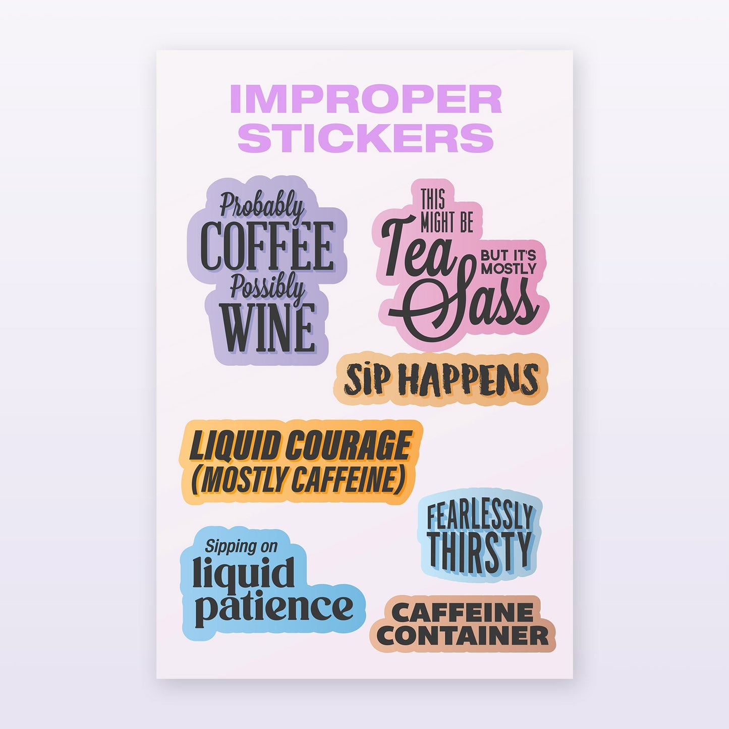 Sassy Bottle/Mug Stickers - Pack 2