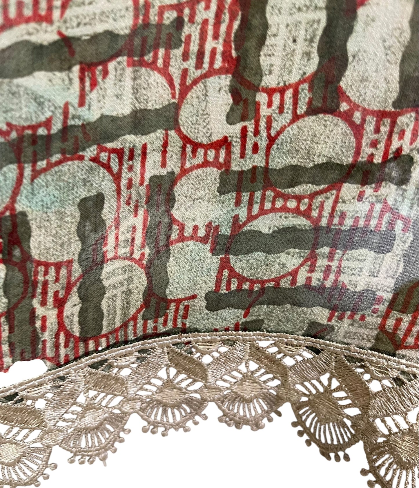 PRG6784 Sheer Avatar Long Pure Silk Kimono Sleeved Duster with Belt