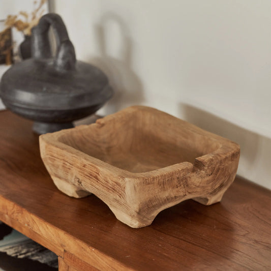 Bol carré en teck recyclé