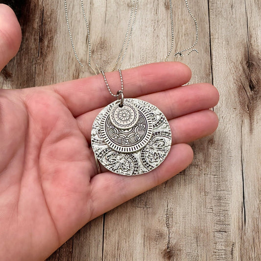 Triple Medallion Pendant Necklace