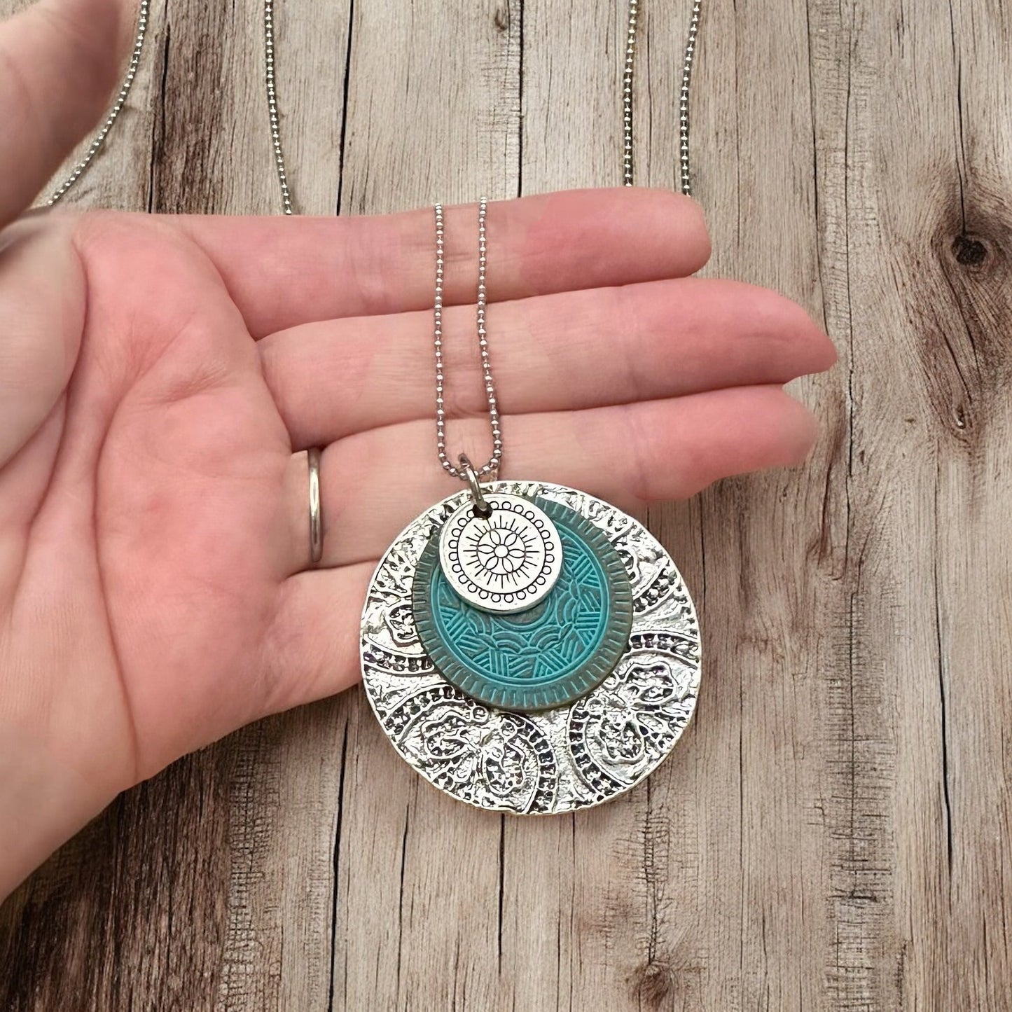 Triple Medallion Pendant Necklace