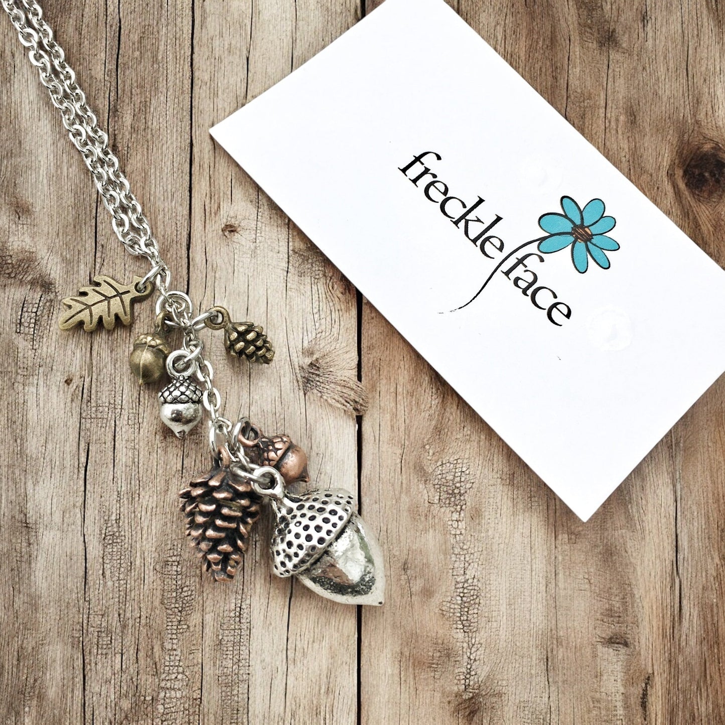Acorn & Pinecone Necklace – Fall Woodland Pendant Gift