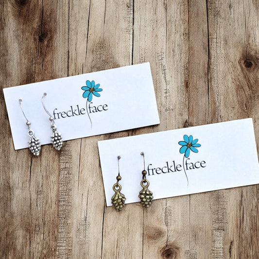 Pinecone Earrings – Nature-Inspired Hypoallergenic Dangle Earrings
