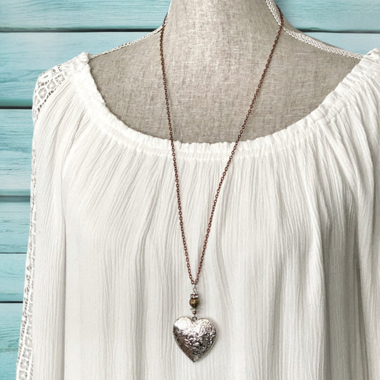 Heart Photo Locket Necklace