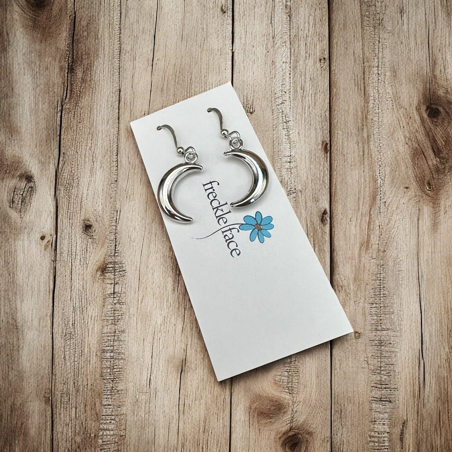 Bubble Moon Earrings - 3D Crescent Shape, Hypoallergenic, Nickel-free