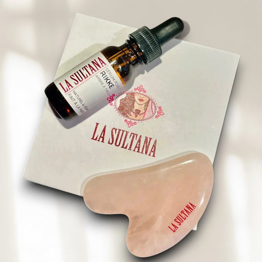 Ensemble GLOW Gua Sha & sérum naturel pour massage facial