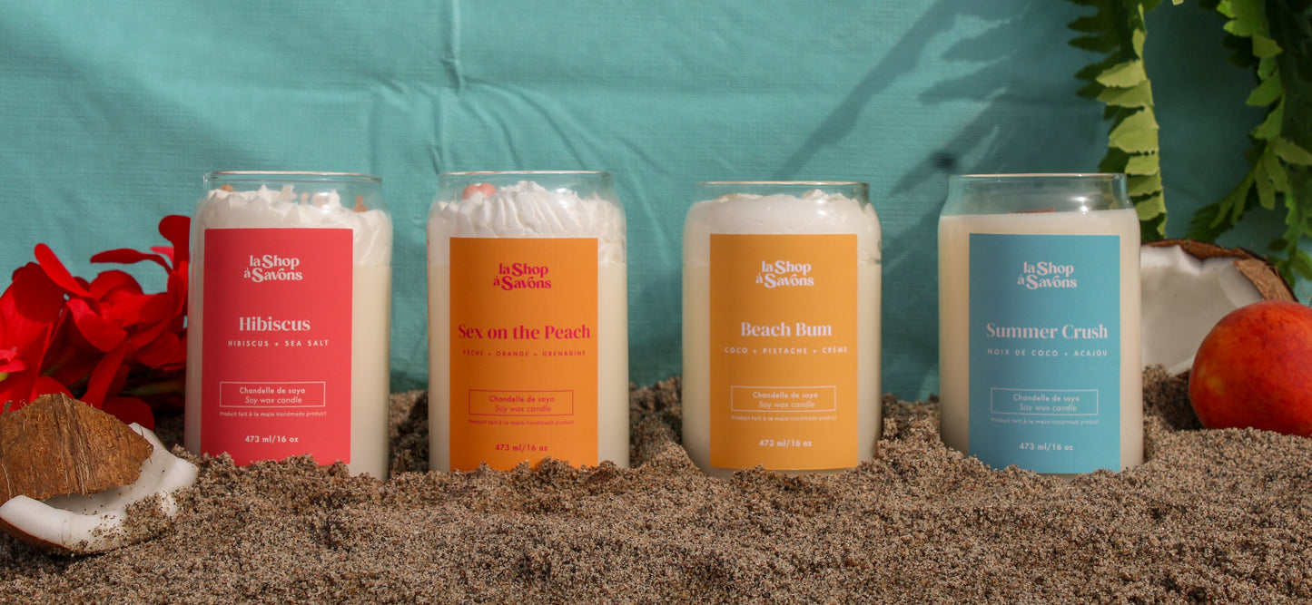 Chandelle de soya 16 oz - Hibiscus marin