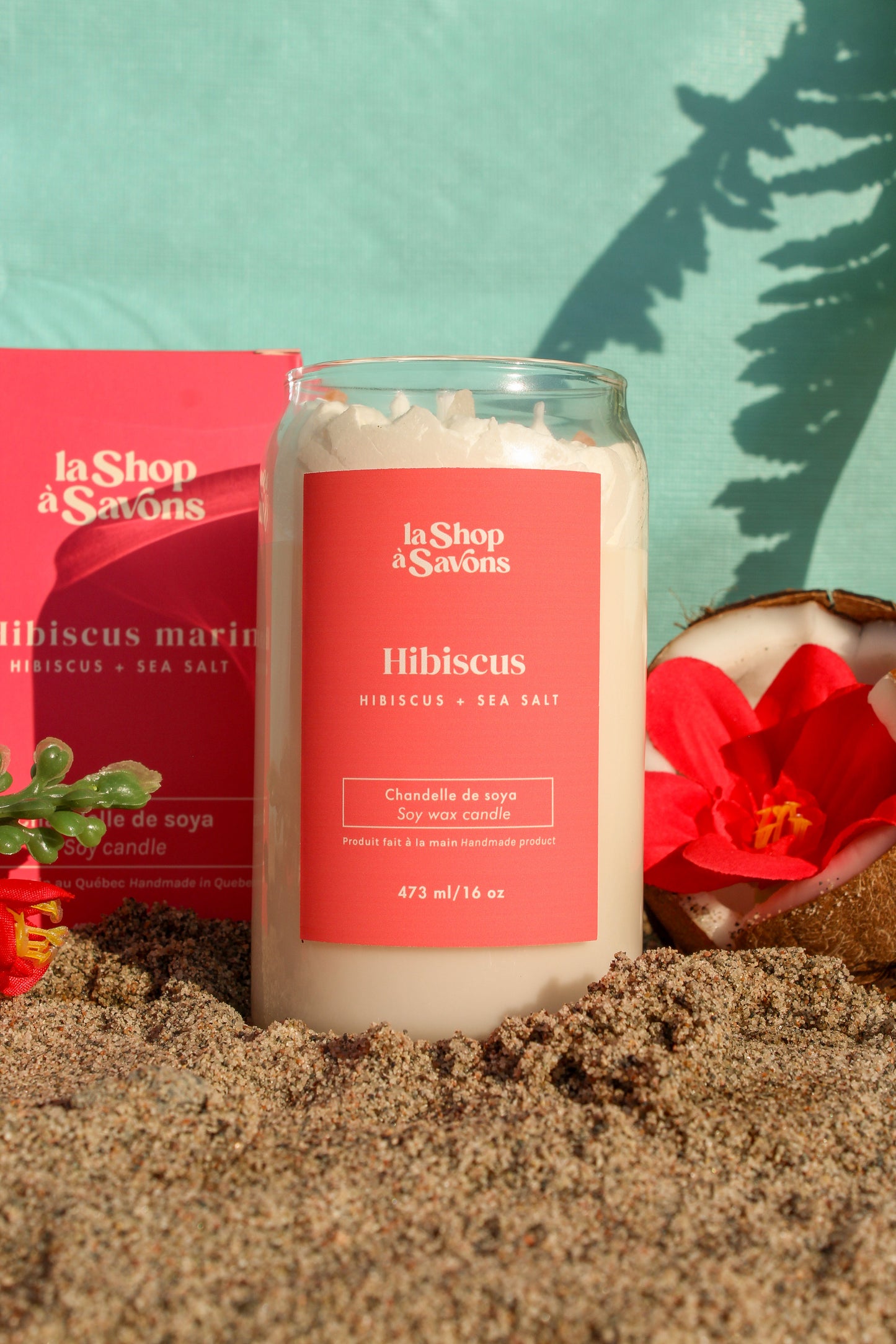 Chandelle de soya 16 oz - Hibiscus marin