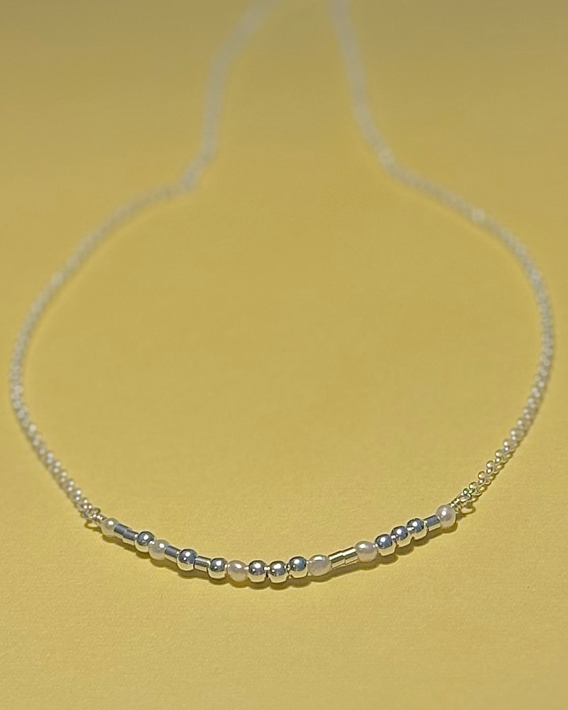Pearl Morse Code Necklace