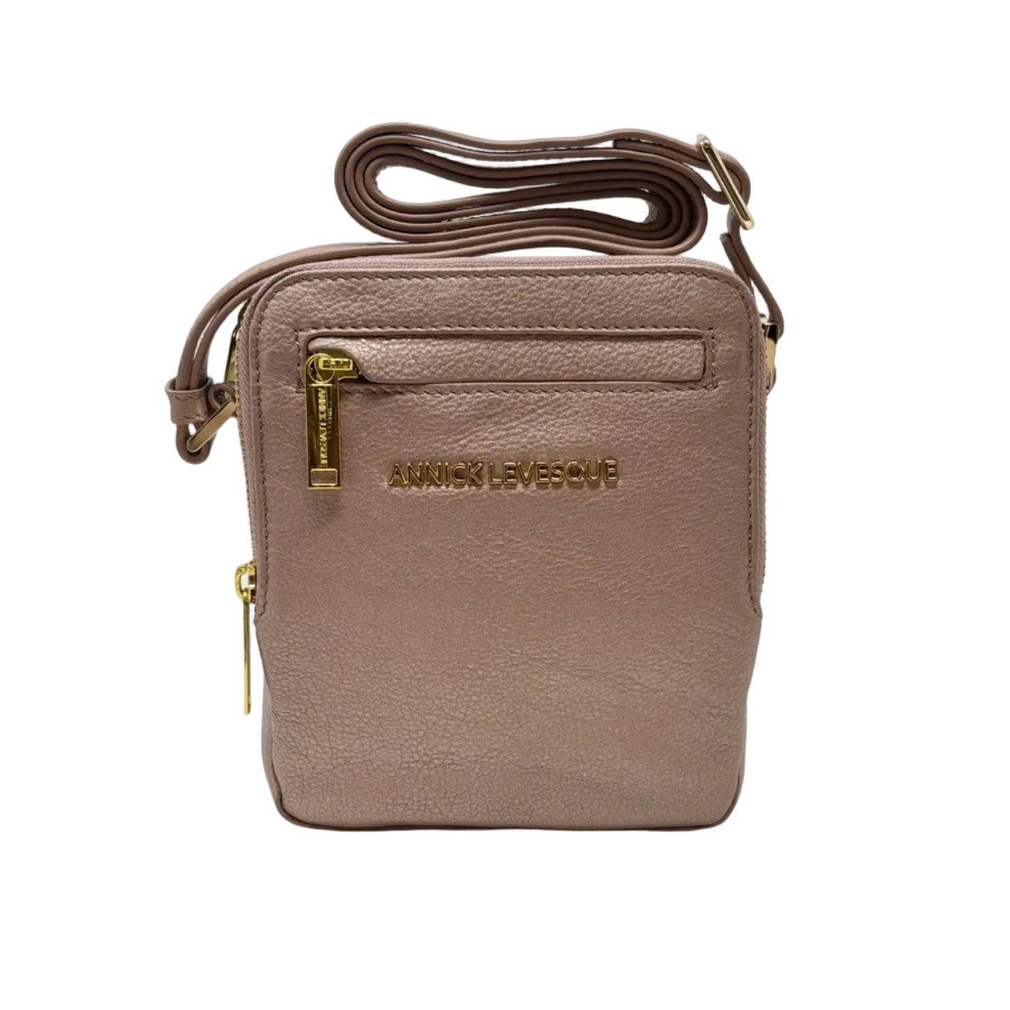 Petit sac en cuir rose platine —  Nadine