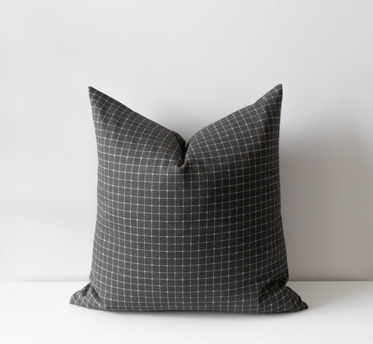 Theron | Grey Gridlock Pillow Cover