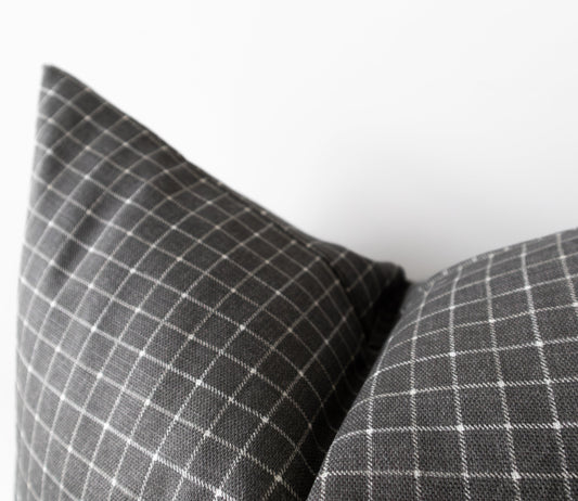 Theron | Grey Gridlock Pillow Cover