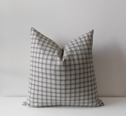 Ronan | Neutral Checkered Pillow Cover