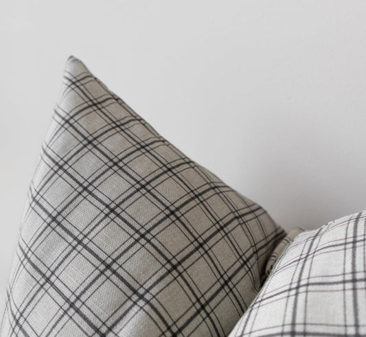 Ronan | Neutral Checkered Pillow Cover
