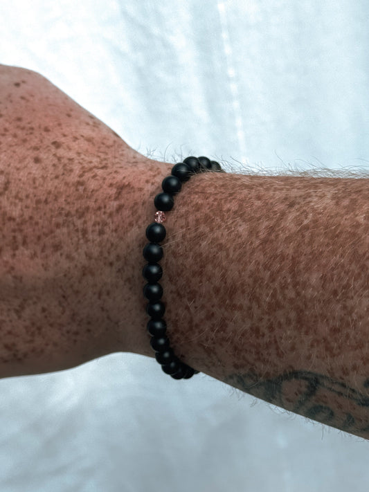 RUN FOR THE CURE BLACK ONYX BRACELET