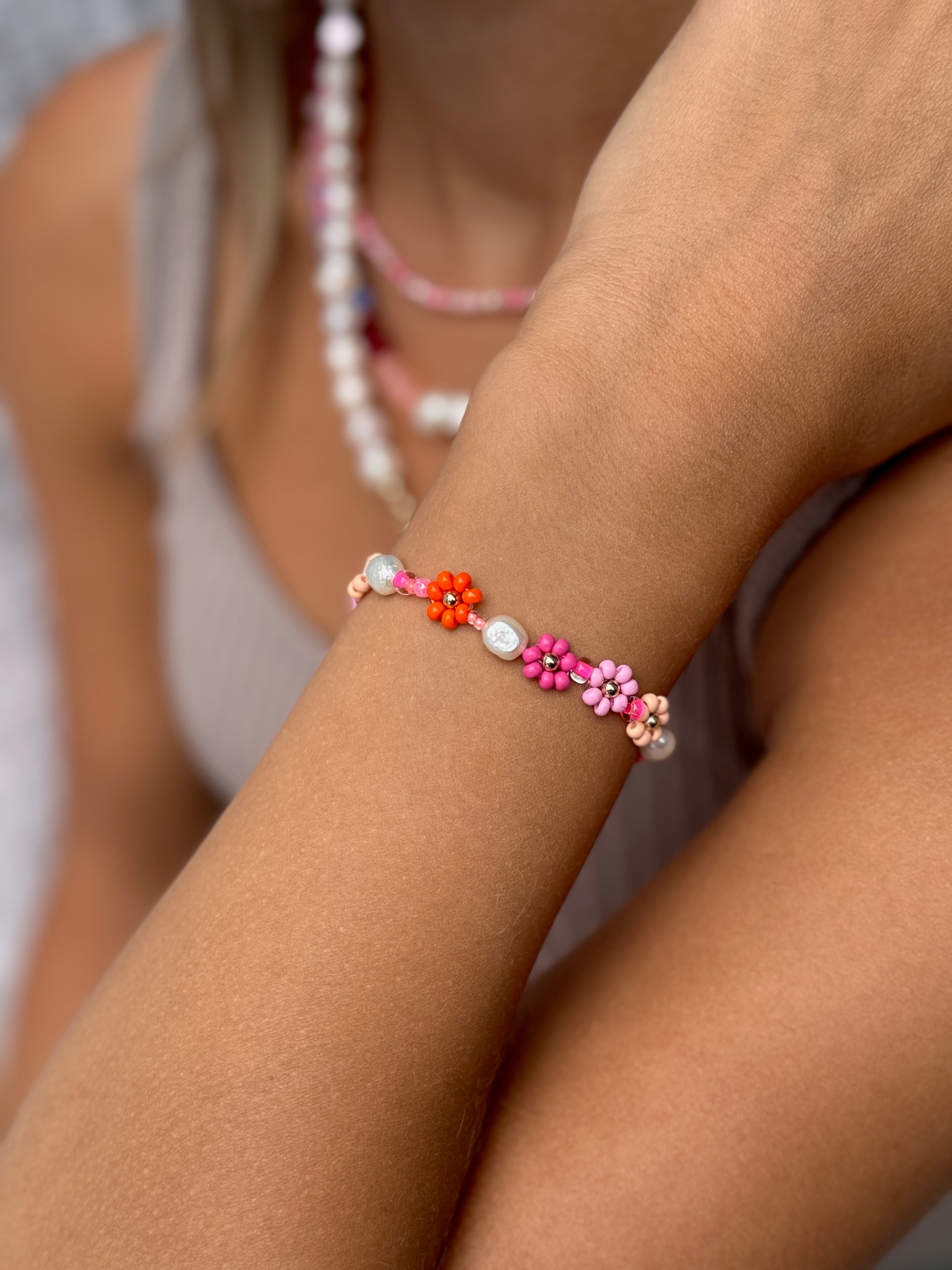 Daisy Brights Bracelet in “Pink Grapefruit”