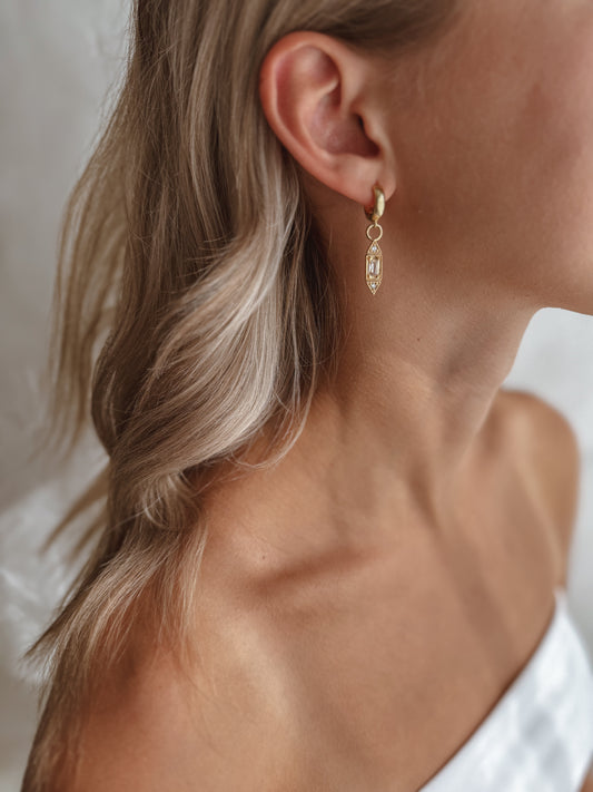 The Celeste Huggie Hoop Earrings