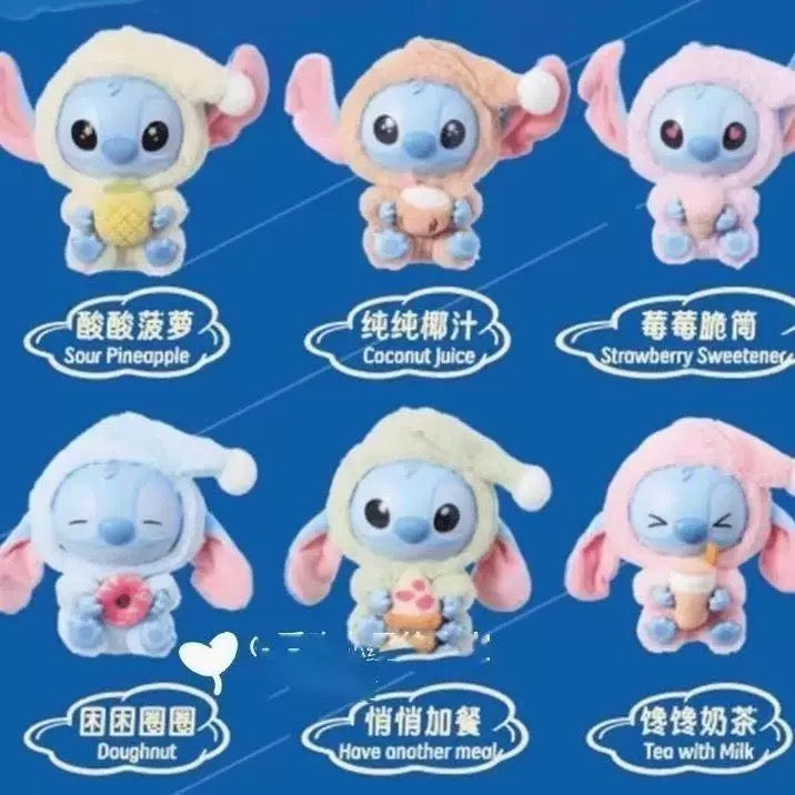 Stitch "Eat Something before Sleep" Series Vinyl plush keychain Blind Box Pendant